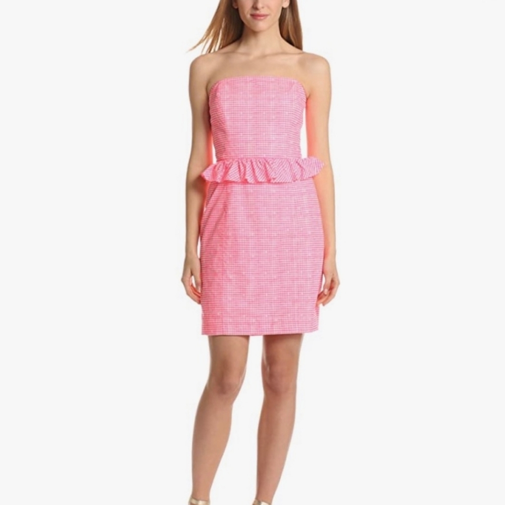 Lilly Pulitzer Lowe peplum strapless pencil dress
